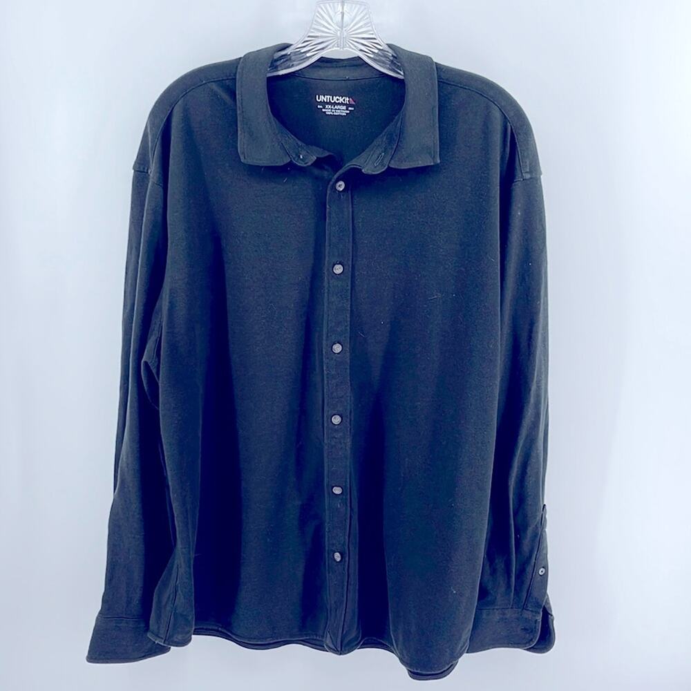 NWOT Untuckit Huber100% cotton ponte knit long sleeveeve button up shirts XXL